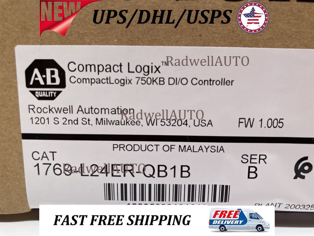 2023 New Sealed AB 1769-L24ER-QB1B CompactLogix 750KB DI/O Controller