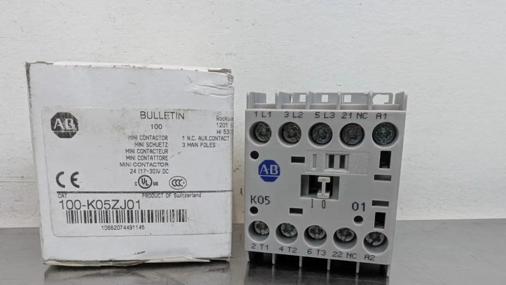 Allen-Bradley 100-K05ZJ01 Mini Contactor Ser A 1NC 24VDC Coil 5A