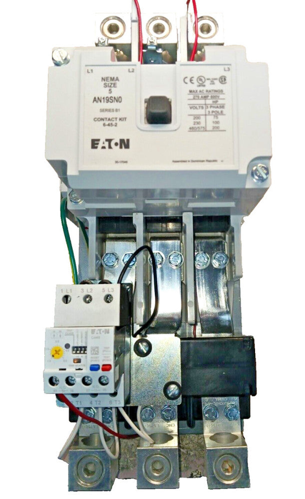 New Eaton Size 5 Motor Starter 120 VAC Coil 200 HP 270 AMP 600 VAC MAX  AN19SN0
