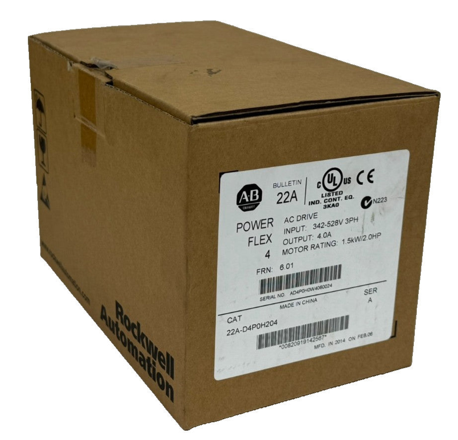 NEW ALLEN BRADLEY 22A-D4P0H204 POWERFLEX 4 SER. A 2HP 22AD4P0H204