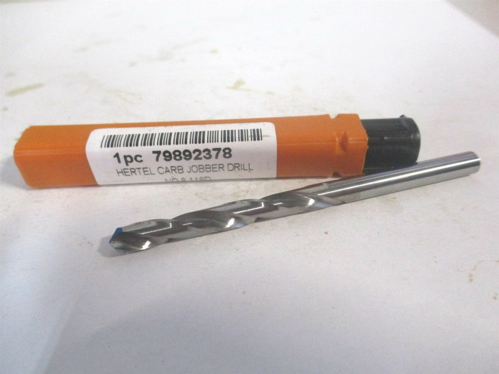 (79892378) #8 1-3/4" x 3" OAL 118° Solid Carbide Regular Spiral Jobber Drill 