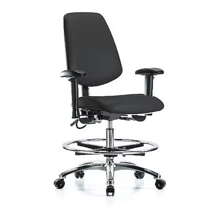 Zoro Select Br-Esd-Vmbch-Mb-Cr-T1-A1-Cf-Ec-Esdblk Esd Task Chair, Adjustable