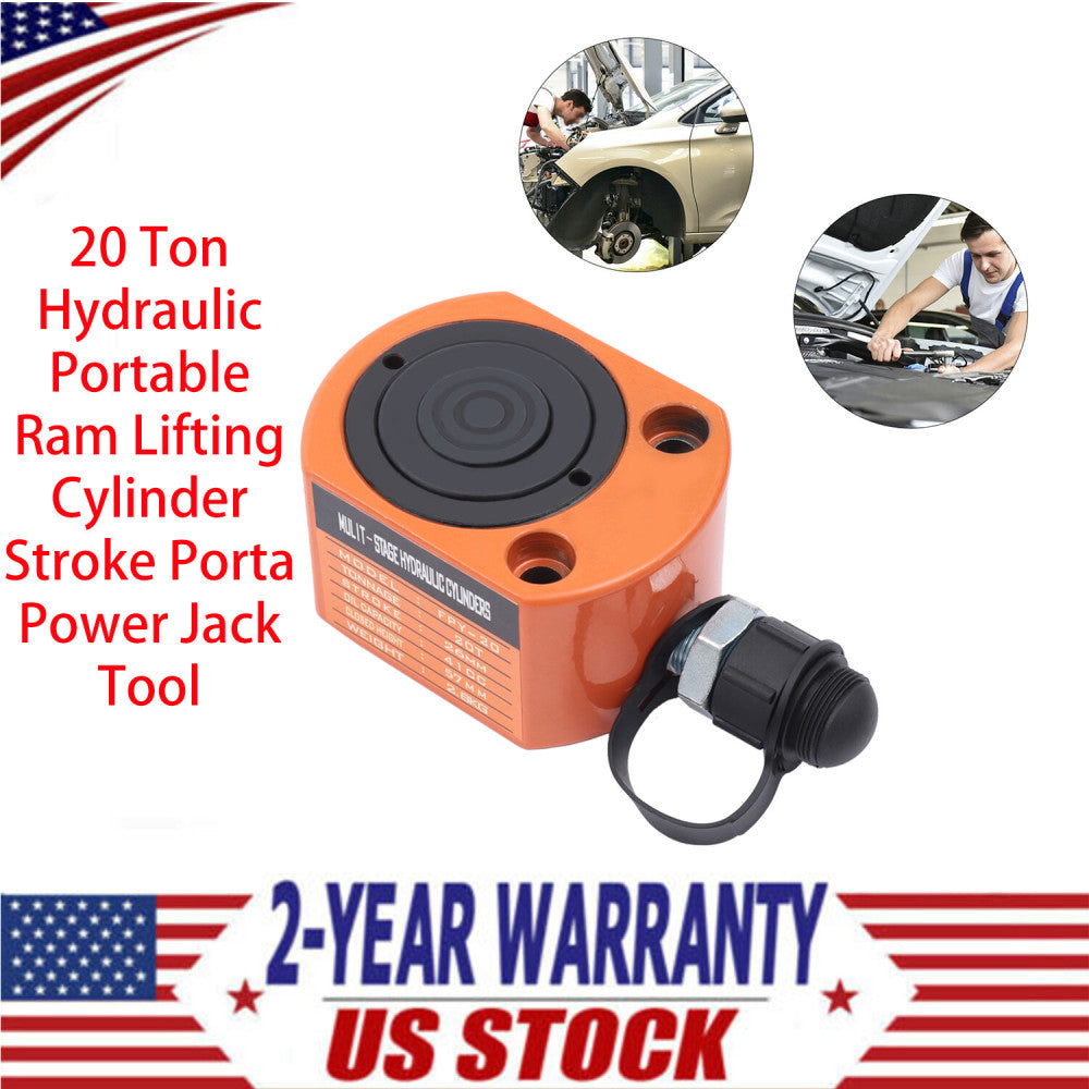 20 Ton Hydraulic Portable Ram Lifting Cylinder Stroke Porta Power Jack Tool