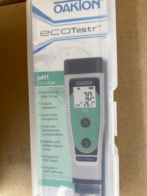 Oakton Instruments WD-35634-05 EcoTestr pH1 Waterproof Pocket Tester (NEW)