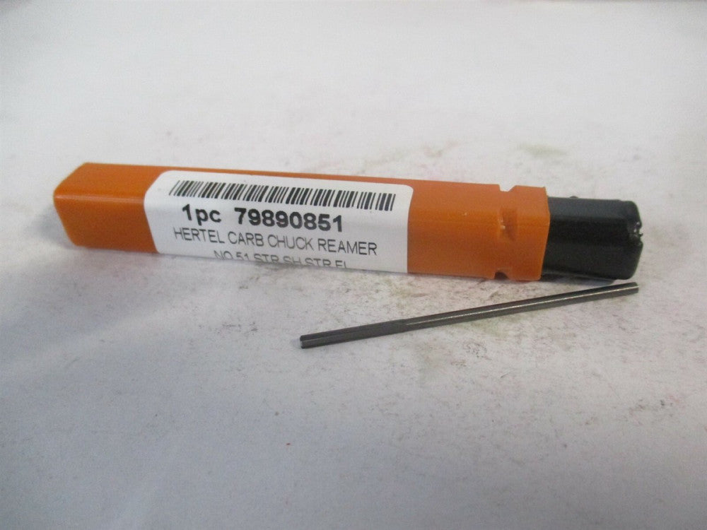(500-003051) #51 1/2" x 1-3/4" OAL 4-Flute Solid Carbide RH Chucking Reamer 