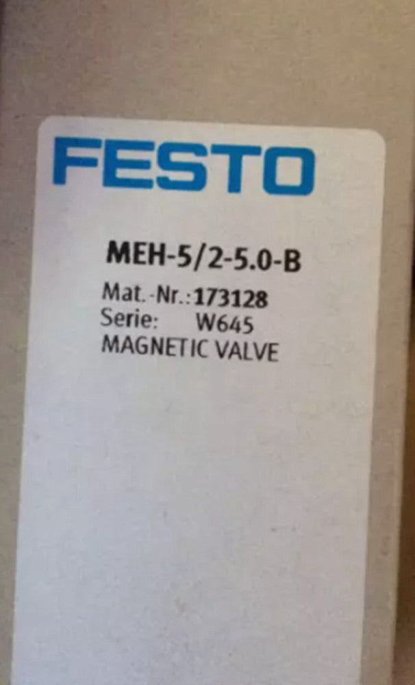 New FESTO MEH-5/2-5.0-B 173128 Solenoid Valve - US Stock