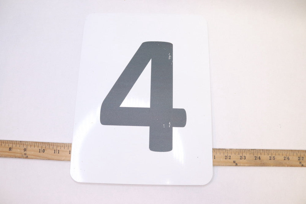 Number 4 Sign Aluminum 12" x 9"