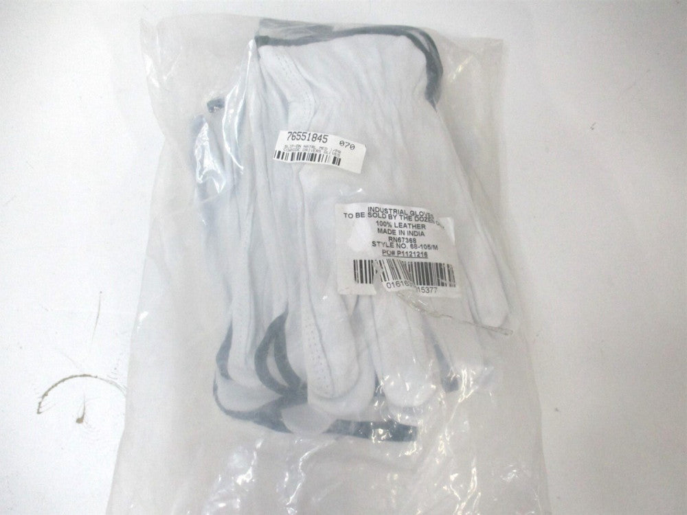 (68-105/M) Size M (8) Grain Cowhide General Protection Work Gloves - 6 Pairs 