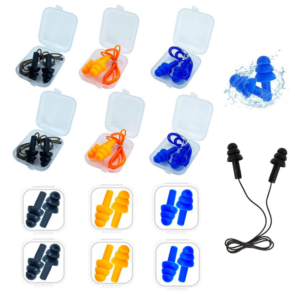 Silicone Ear Plugs for Sleeping,12 Pairs Soft Waterproof Noise Canceling Redu...
