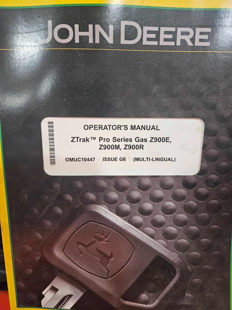 JOHN DEERE ZTRAK PRO SERIES Z900E, Z900M AND Z900R GAS MOWERS  OPERATORS MANUAL
