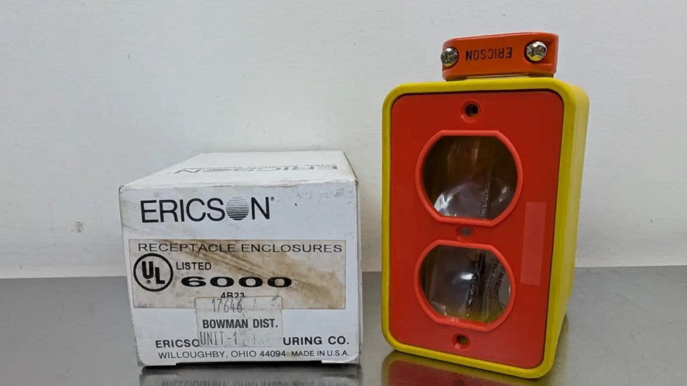 Ericson 6000 Double Sided Outlet Box 1-Gang Standard Depth w/Cord Clamp 2 Duplex