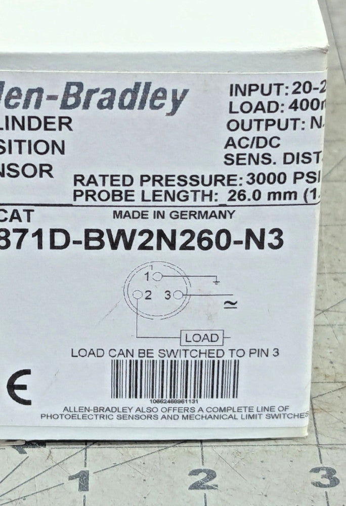 Allen Bradley 871D-BW2N260-N3 SER A Cylinder Position Inductive Sensor New [A3S2