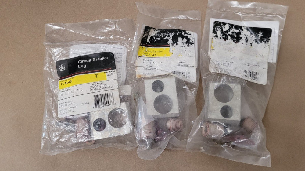 Lot / 3 GE TCAL43 400 Amp Circuit Breaker Lug Kits TJC TJJ TJK 2/0-250 Kcmil