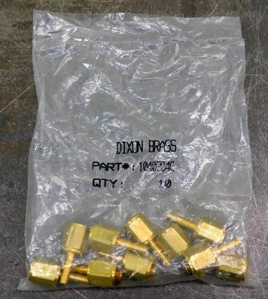 Dixon Brass 1040304C Hose Barb Fitting 3/16" Hose ID x 1/4" NPT Lot of Ten (10)