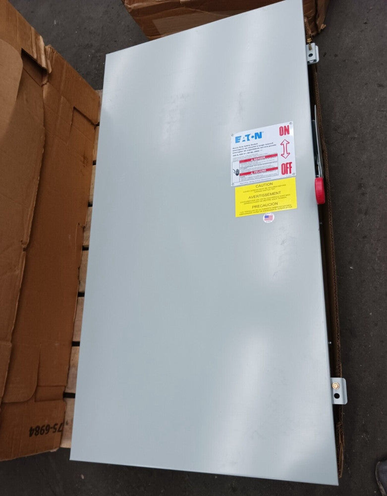 NEW EATON 400 AMP FUSED SAFETY DISCONNECT SWITCH DH365NGK-V 277/480 VAC 4W S/N