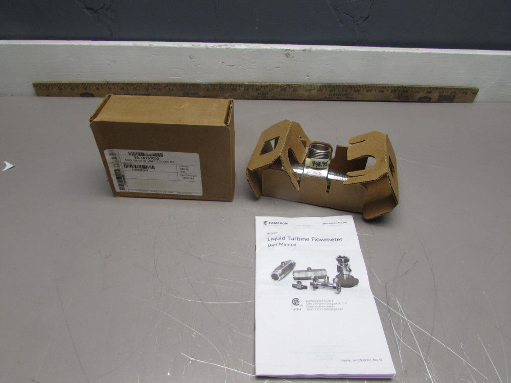 CAMERON, NUFLO, 9A-10101002, LIQUID TURBINE FLOW METER, 1" X 1", FACTORY SEALED!