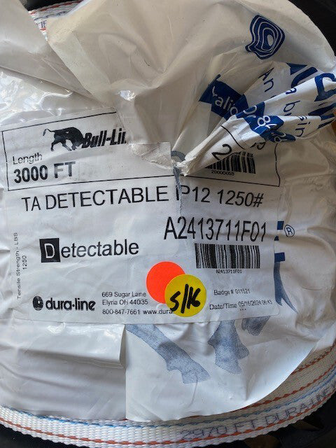 Dura-Line Bull-Line 3000 ft x 1/2" 1250 lbs Strength TA Detectable P12 20000059