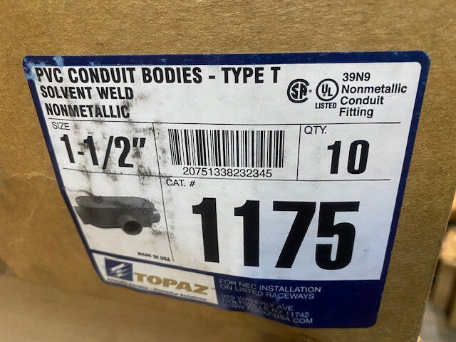 (10 PACK) Topaz 1175 - 1-1/2" Schedule 40 PVC