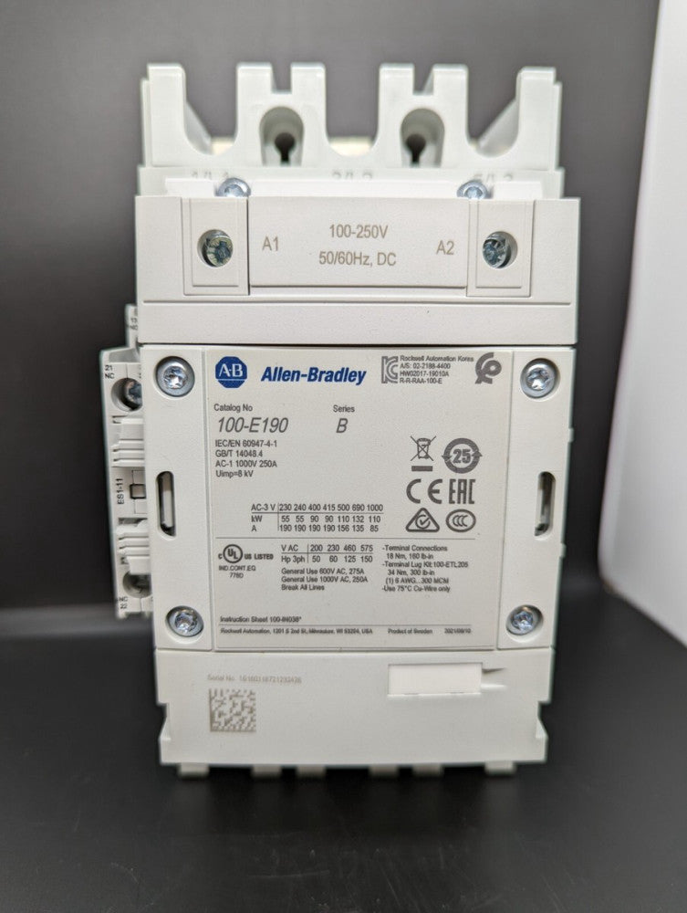 Allen Bradley 100-E190KD11 190A 100-250V DC Coil NEW IN BOX USA