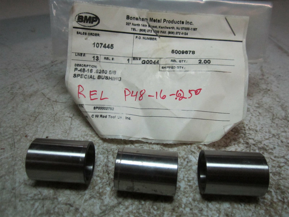 Boneham Metal (SP00002752) REL P48-16-0.625 Special Drill Bushing - Pack of 3