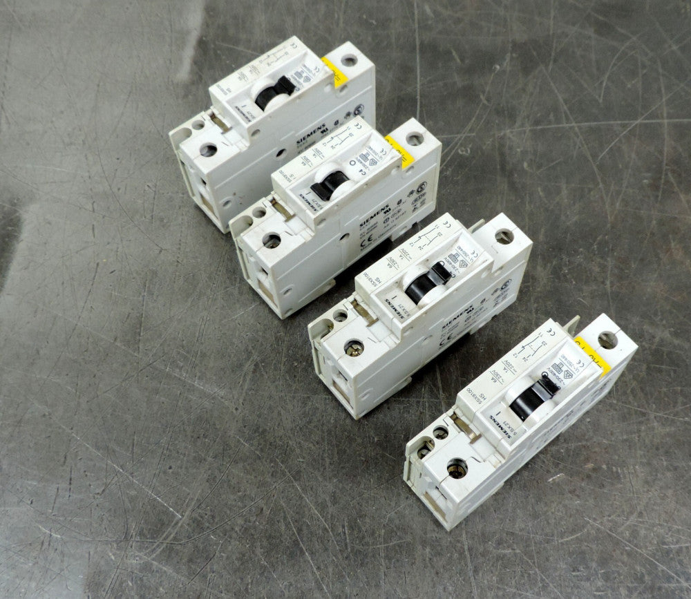 Siemens 5SX21 C4 Circuit Breaker w/ 5SX9100 HS Auxiliary Contact Lot of Four (4)