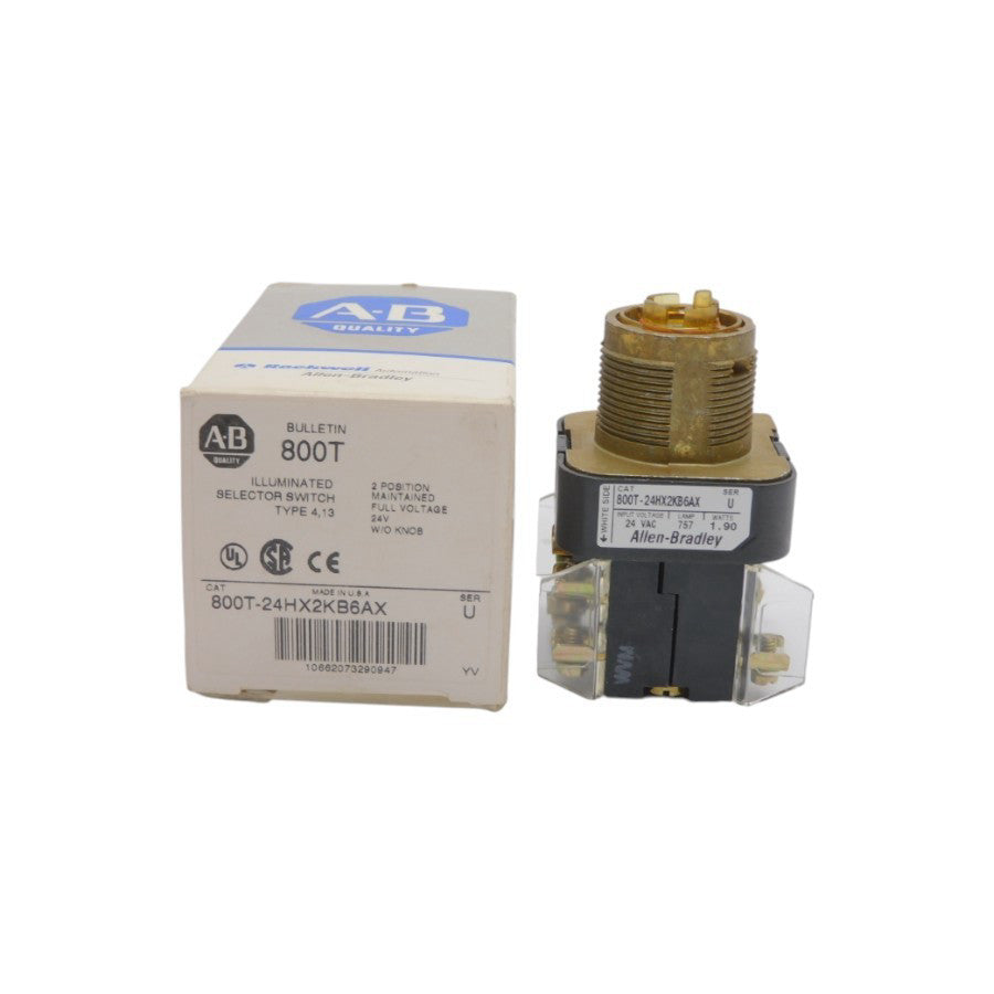 ALLEN BRADLEY 800T-24HX2KB6AX SER. U 24VAC (GY/BL) NSMP