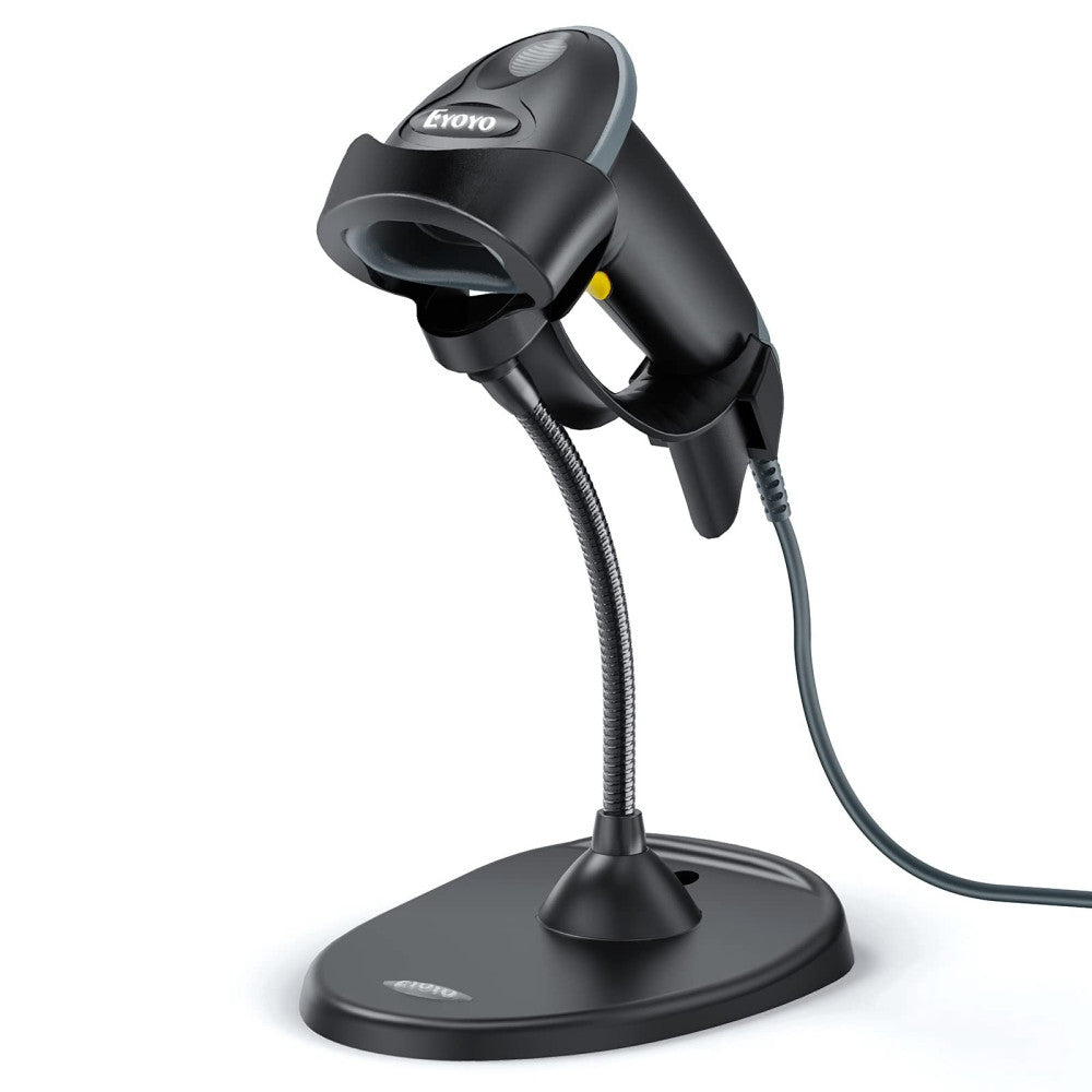 Handheld 2D Barcode Scanner with Gooseneck Stand, Automatic USB Wired QR Code...