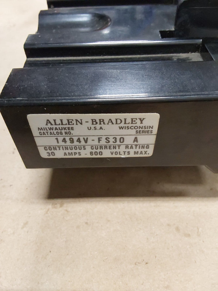 ALLEN BRADLEY 1494V-FS30 30A 600V TRAILER BLOCK SER. A