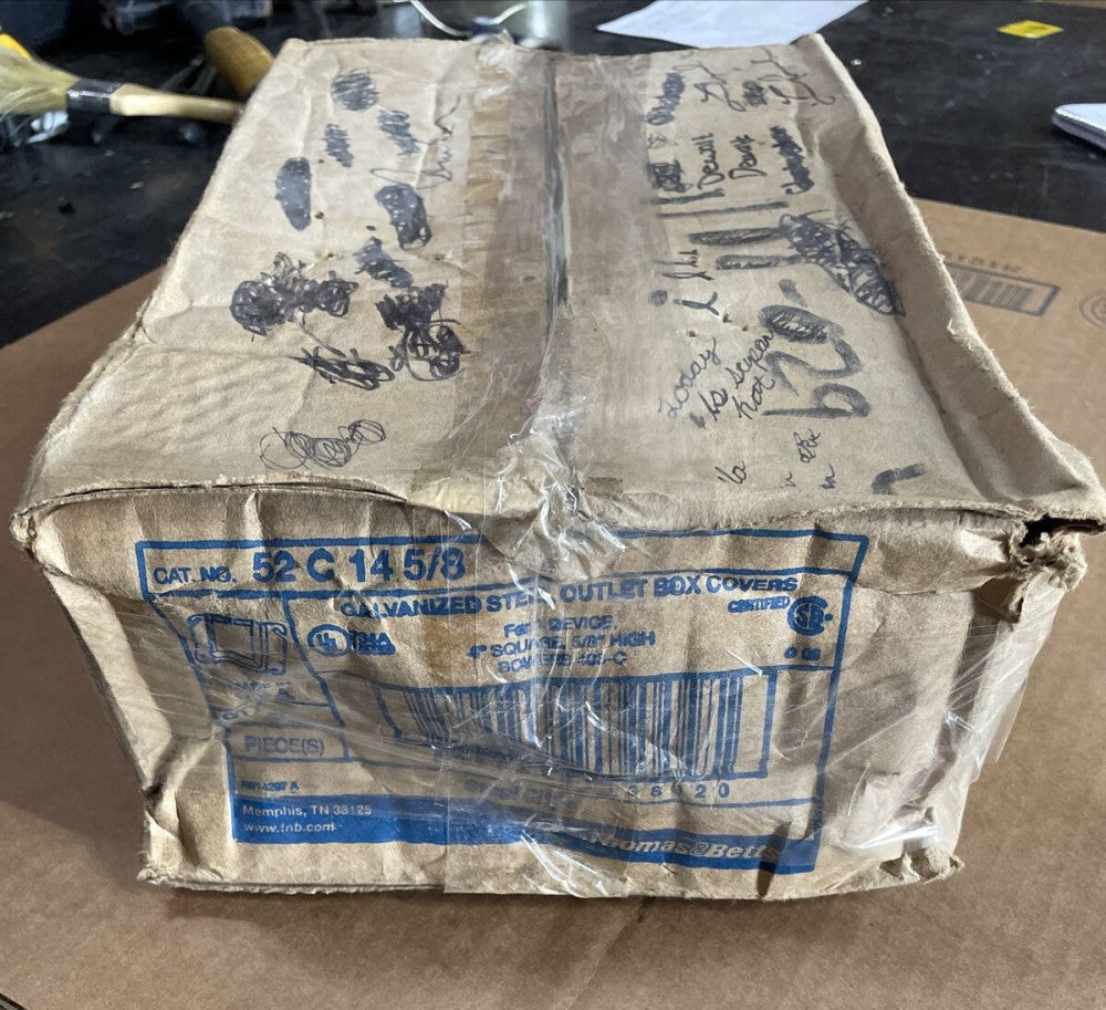 1 BOX THOMAS & BETTS 52C14 5/8 , 4 in. Square Device Cover  5/8 in. Raised Cover