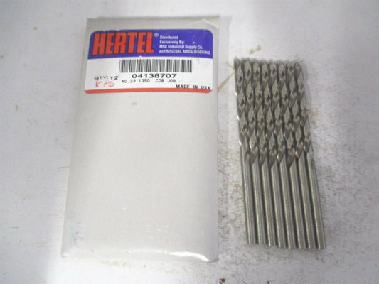 (04138707) #23 135° 2" x 3-1/8" OAL Cobalt RH Tapered Jobber Drill - Pack of 8