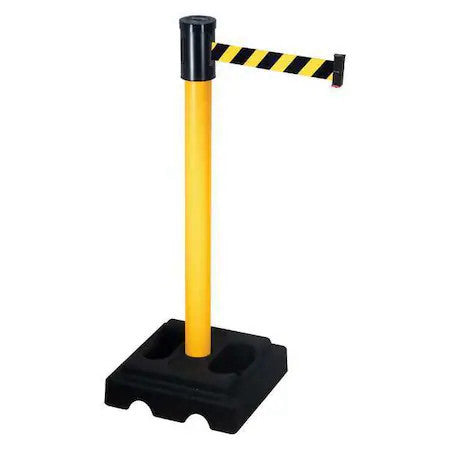Retracta-Belt 322Pyw-Byd Barrier Post With Belt, Yellow, 15 Ft Length, 40 In