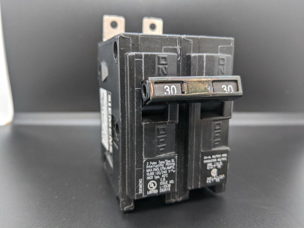 Siemens B230 30 Amp 2 Pole Type BL Bolt On 120/240VAC