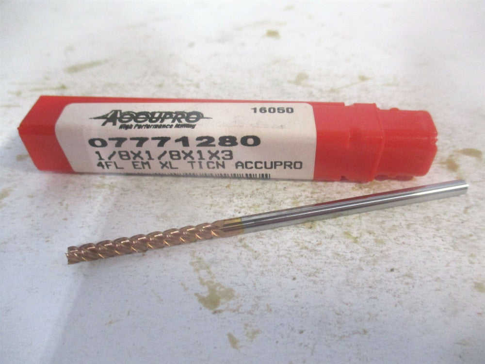 (12183192) 1/8" x 1" x 1/8" x 3" OAL Solid Carbide 4 Flute Square End Mill 