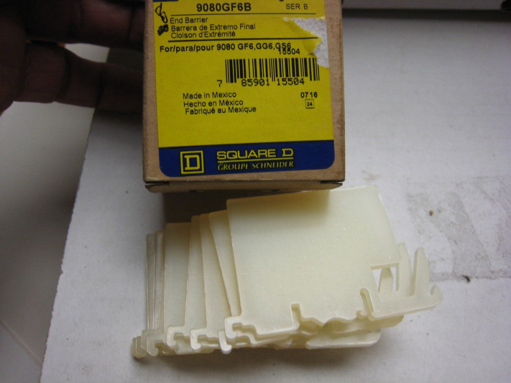 Lot of 8 Square D 9080-GF6B Terminal Block End Barriers Off White 9080GF6B