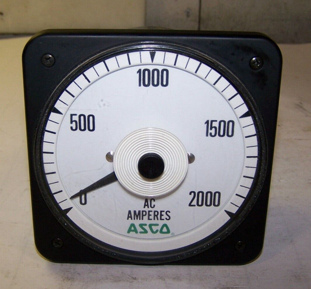 NEW ASCO CROMPTON BLS-77 0-2000 AC AMPERES PANEL METER  491942-014