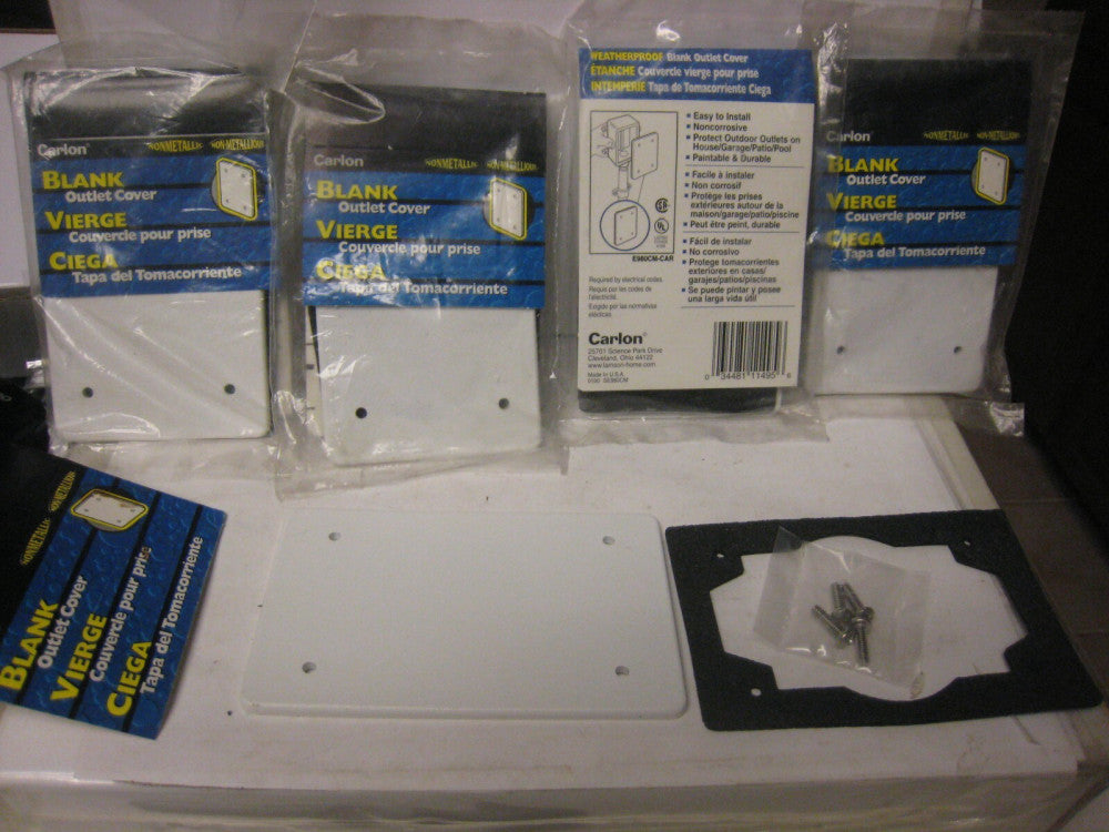 5 yes 5 pcs Carlon Weatherproof 1 Gang Blank Outlet Cover #E980CX  WHITE