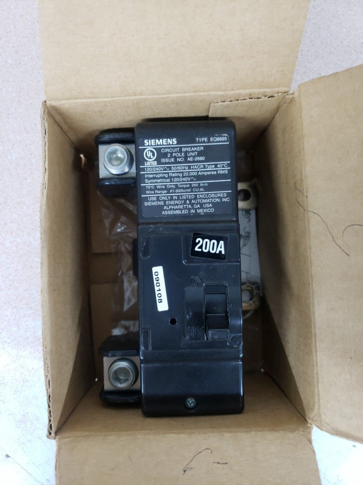 Siemens MBK200A 2 Pole 200 Amp Main Breaker 240v Type EQ8695 New