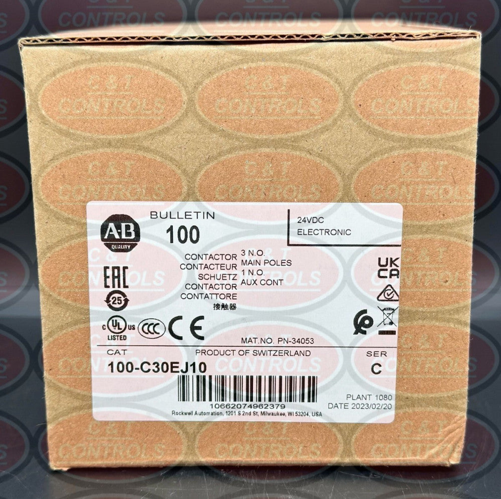 Allen Bradley 100-C30EJ10 30A 24V DC IEC Contactor New In Box USA Stock