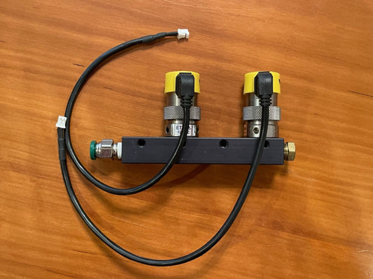 2 Clippard Solenoid / Control Valve ET-3M-12-V with Manifold and Wires