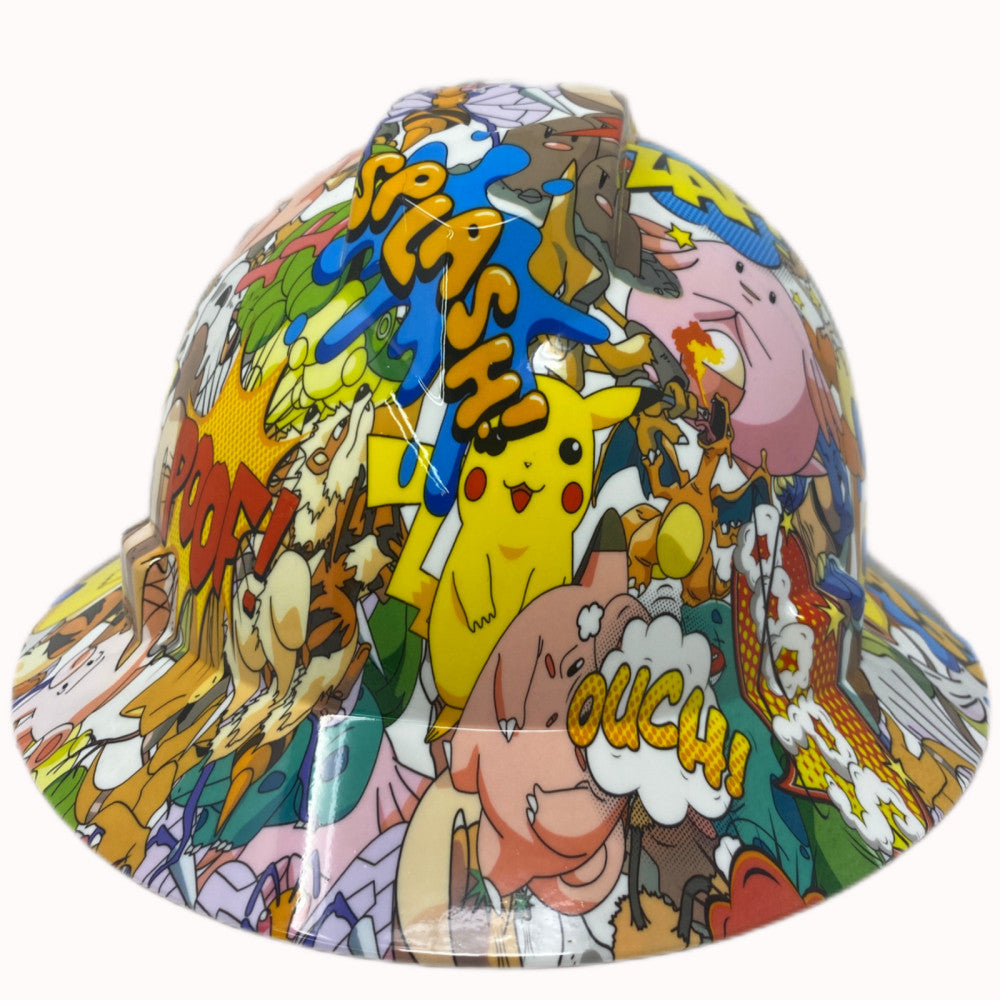 Pokemon  FULL BRIM Hard Hat custom hydro dipped Skull Gear