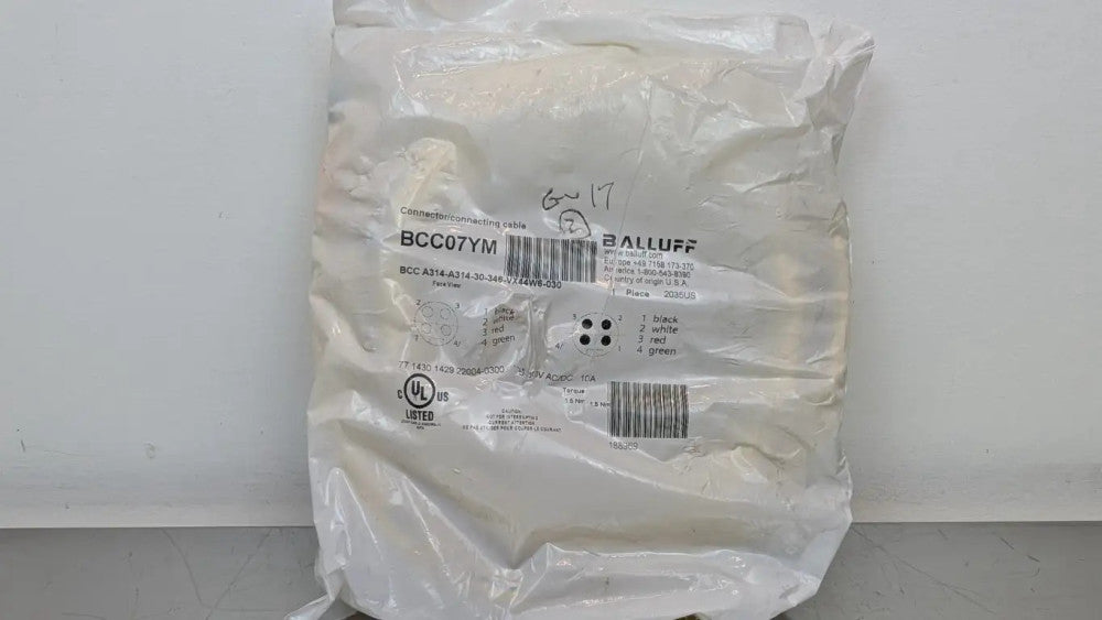 Balluff BCC07YM Cordset BCC A314-A314-30-346-VX44W6-030 7/8" Male/Female 4-Pin 3