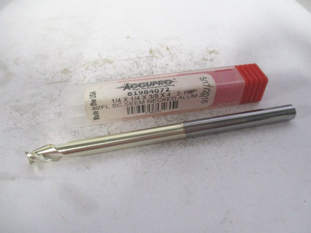 (25025006NS34C5) 1/4 x 3/8 x 1/4" x 4" OAL Solid Carbide 2 Flute Square End Mill