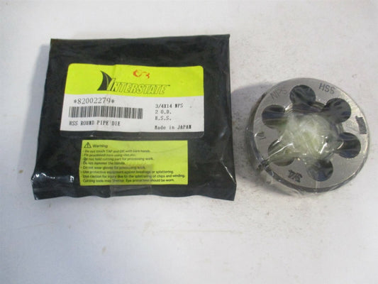 (315-2236) 3/4-14 NPS x 2" OD High Speed Steel Round Adjustable Pipe Die 