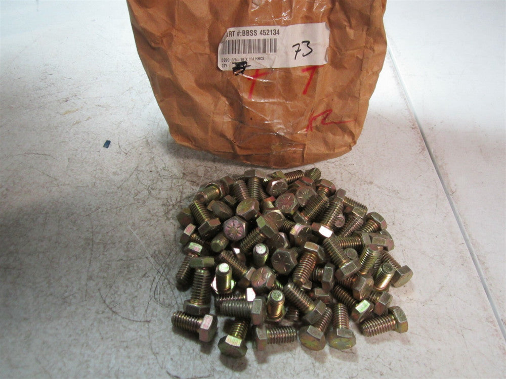 Brighton Best (452134) 3/8" - 16 Diameter 3/4" OAL Hex Cap Screws - Pack of 73