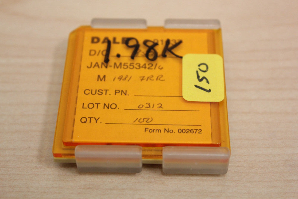 100 New Vishay/Dale Mil Spec Chip Resistors JAN M55342 1.98K