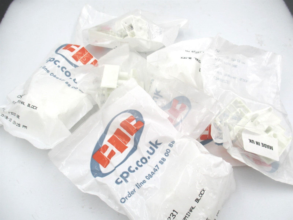 Camdenboss (CMFTB/2) 20A 450V 5mm x 20mm 2 Pole Fused Terminal Block - Lot of 6