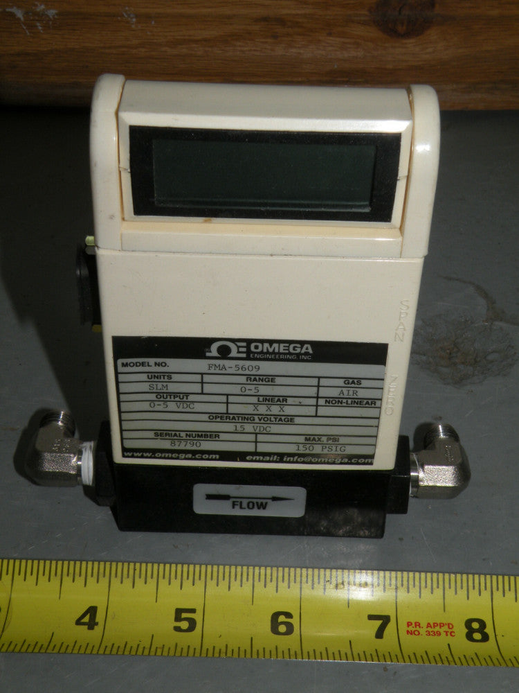 Omega Mass Flow Meter w Display FMA 5609 Air 0-5 SLM