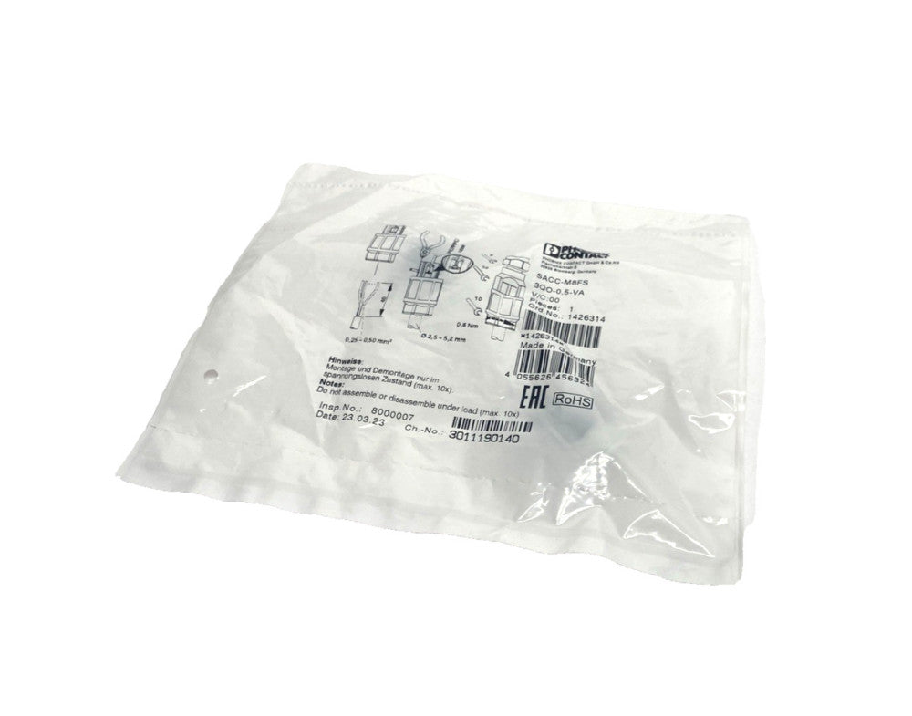 Phoenix Contact SACC-M 8FS-3QO-0,5-VA Connector M8 Female 3-Pin 1426314