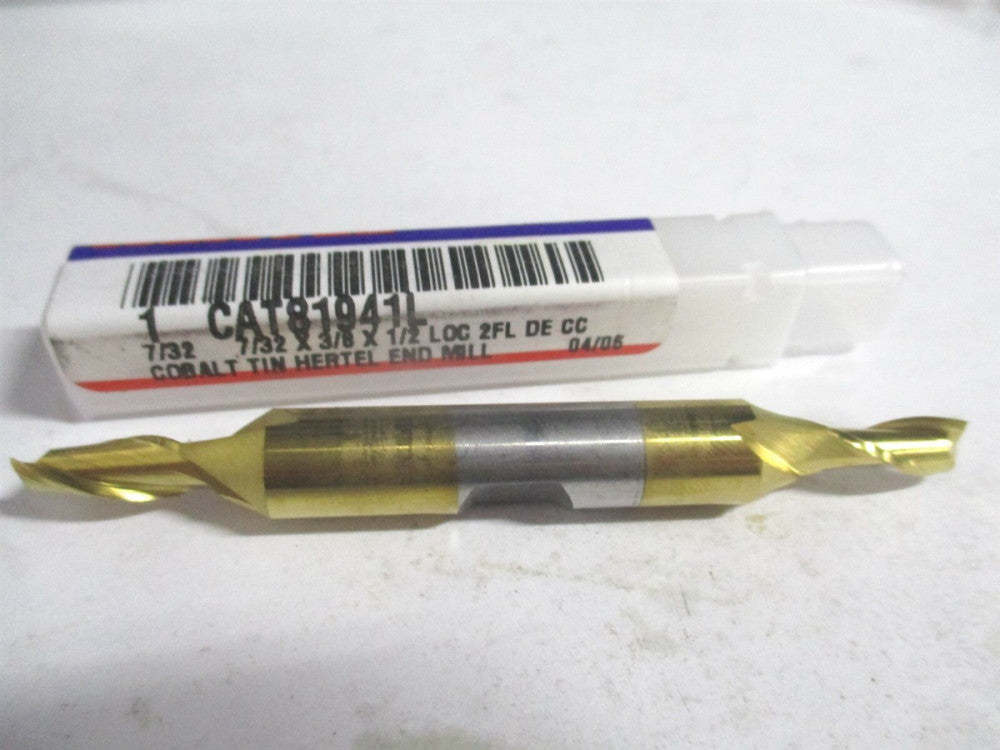 (E4050014) 7/32" x 1/2" x 3/8" x 3-1/8" OAL Cobalt 2 Flute Square End Mill 