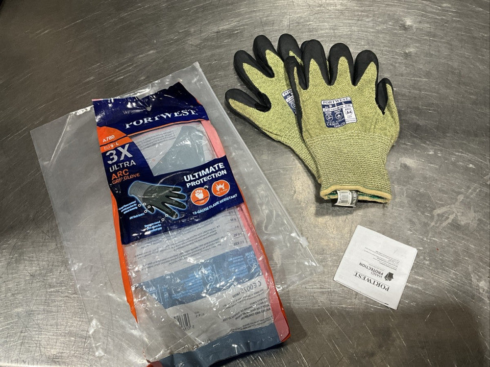 PORTWEST A780 EU 9-L 3X ULTRA ARC GRIP FIRE-RESISTANT GLOVES NOS SURPLUS